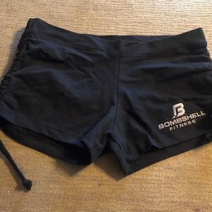 Bombshell Fitness Athletic Shorts Black Large LG